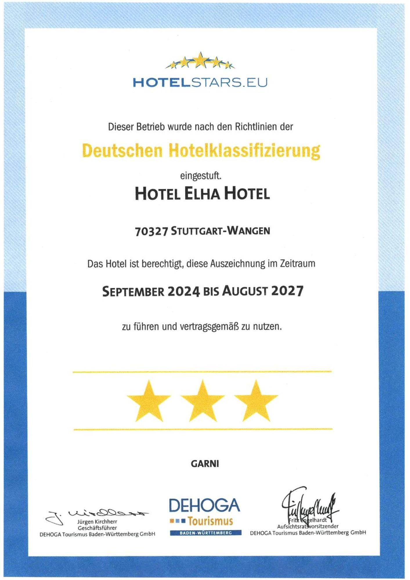 Elha Hotel Stuttgart Eksteriør bilde